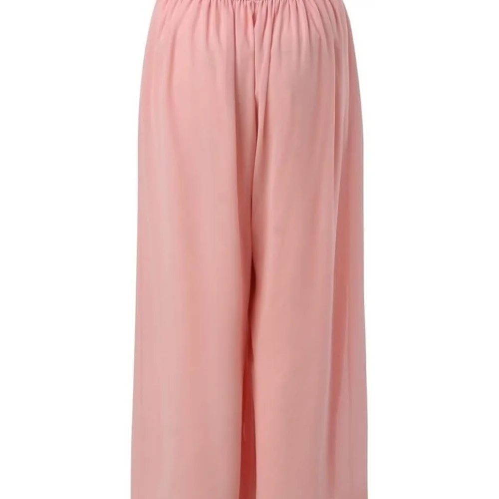 Rose Pink Strapless Wide-Leg Jumpsuit | Size L | NWOT | Flowy & Flattering - Picture 6 of 11